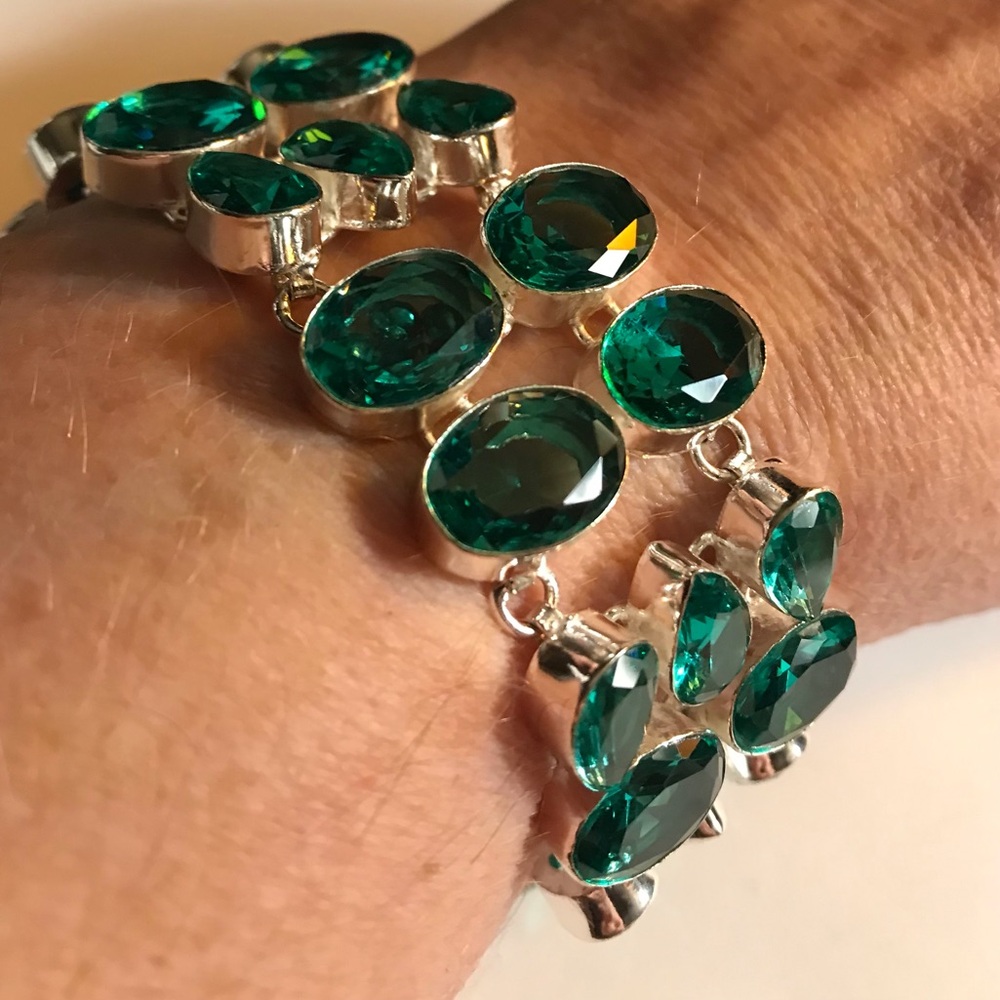 Aqua Apatite 925 Sterling Silver Bracelet